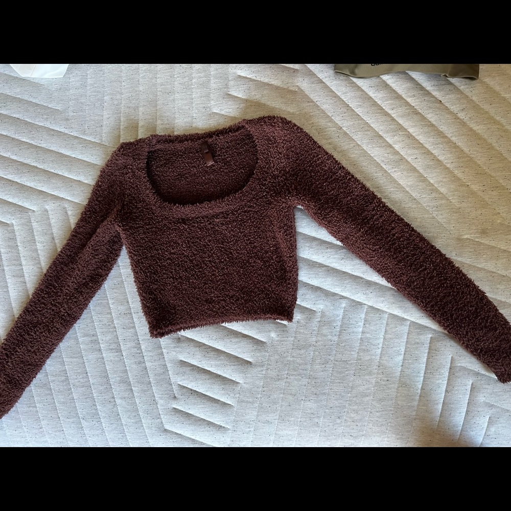 Skims cozy knit scoop neck crop top